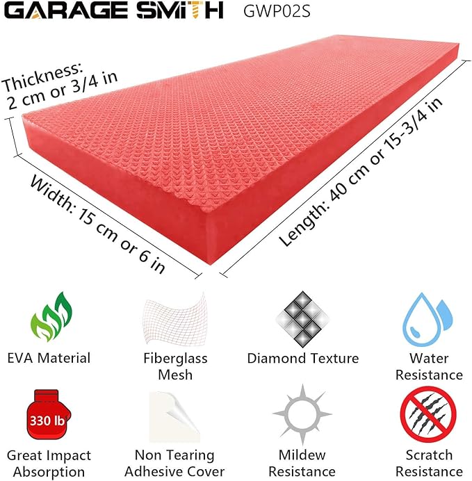AMPULLA GWP02S Garage Wall Protector Car Door Protectors, Designed in Germany (4, Red)