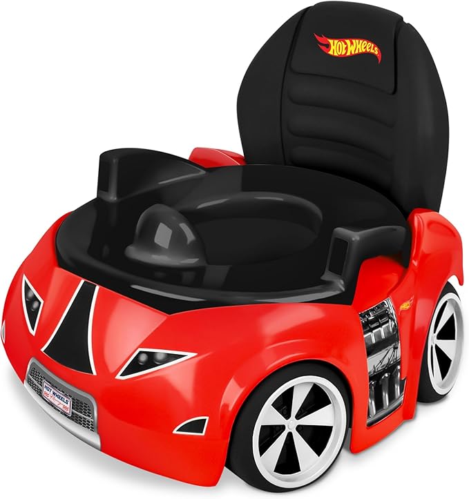 Hot Wheels™ Race Car Potty Training Toilet, Includes Detachable Toddler Toilet Seat and Kids Potty, Ages 12 Months and Up, Red