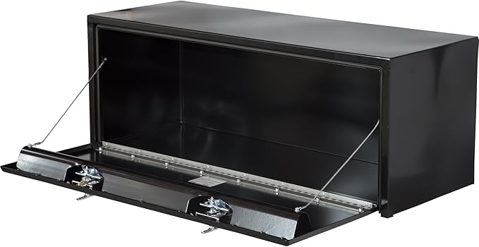 Buyers Products 1704315 Black Steel Underbody Truck Tool Box – 24 x 24 x 60 Inch - Truck Bed & Underbelly RV Storage Box, Locking T-Latch, Weather-Resistant, Heavy-Duty Flatbed Job Box, Made in USA