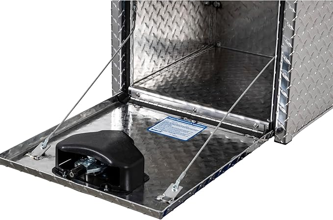 Buyers Products 1705101 Diamond Tread Aluminum Underbody Truck Tool Box, 18 x 18 x 18, Made in USA, .100 in. Thick, Corrosion Resistant, Locking Compression Latch, Secure Storage for Work Trucks