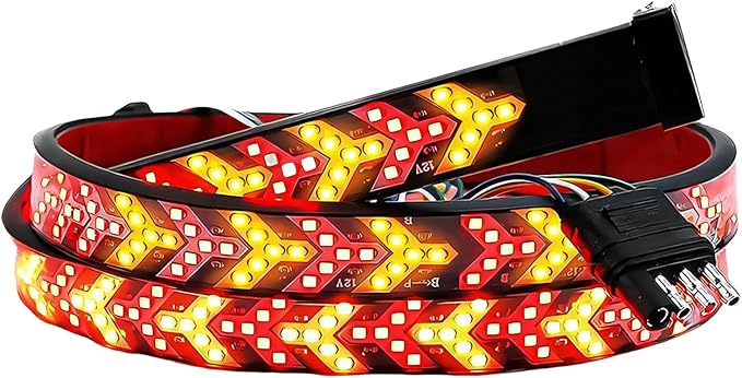 Bendable Silicone LED Rear Light with Flowing Turn Markers and Construction for Commercial Vehicles LED Turn Signals
