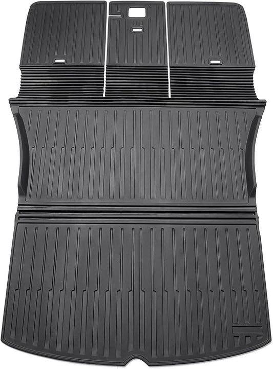 Cargo Liner Fits for Tesla Model Y 2020-2024 2025 5-Seat (Not for 7 Seat) All Weather Back Seat Cover Trunk Cargo Mat for Model Y Accessories (with Backrest Mat)