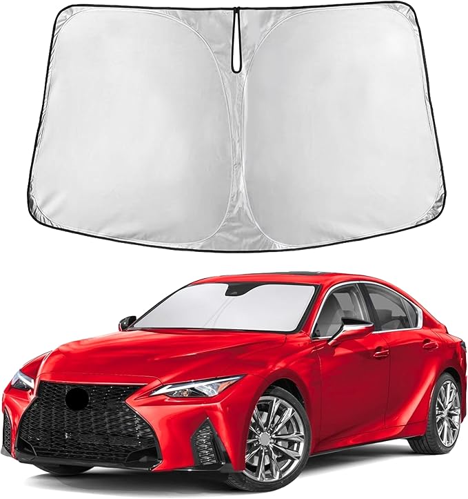 Autovir Windshield Sun Shade Fit for 2014-2024 2025 2026 Lexus is Sun Shade, Front Window Sun Visor, UV Protection, Heat Blocker, Foldable Car Accessories
