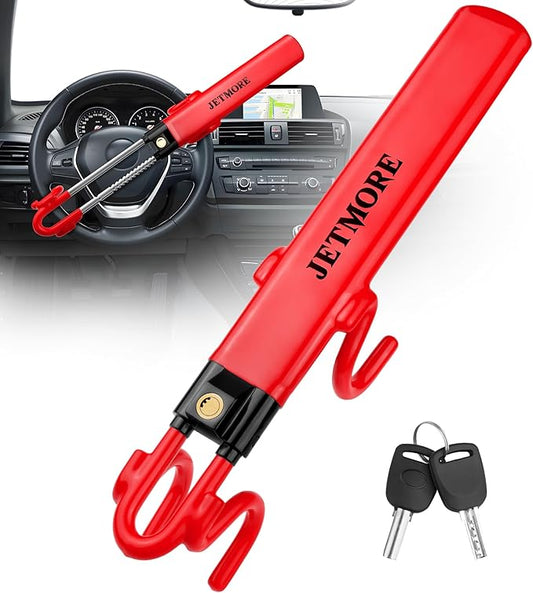 Car Steering Wheel Lock Anti-Theft Device, Wheel Locks for Cars, Dual Hooks, Car Lock Steering Wheel, Car Anti-Theft Device, Saw-Resistant Alloy Steel, for Cars, SUVs & Trucks