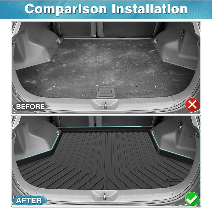 Mixsuper Custom Fit Cargo Liner for 2012-2017 Toyota Prius V, All Weather Rear Cargo Mat Trunk Liners Tray Black
