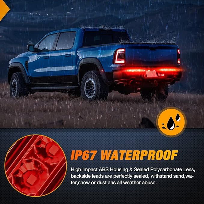 Nilight 2PCS 10Inch 15 LED Red Trailer Light Bar for Park Stop Turn Tail Brake Lights IP67 Waterproof Marker ID Clearance Strip for Truck Golf Cart Pickups Boats