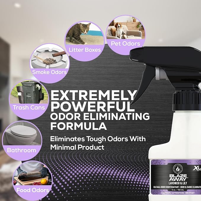 Blaze Away Commercial Air Freshener & Odor Eliminator for Strong Odor - Industrial-Grade Room Spray & Room Deodorizer for Home, Car, Smoke & Pet Odors - Long-Lasting Odor Absorber, Room Fresheners