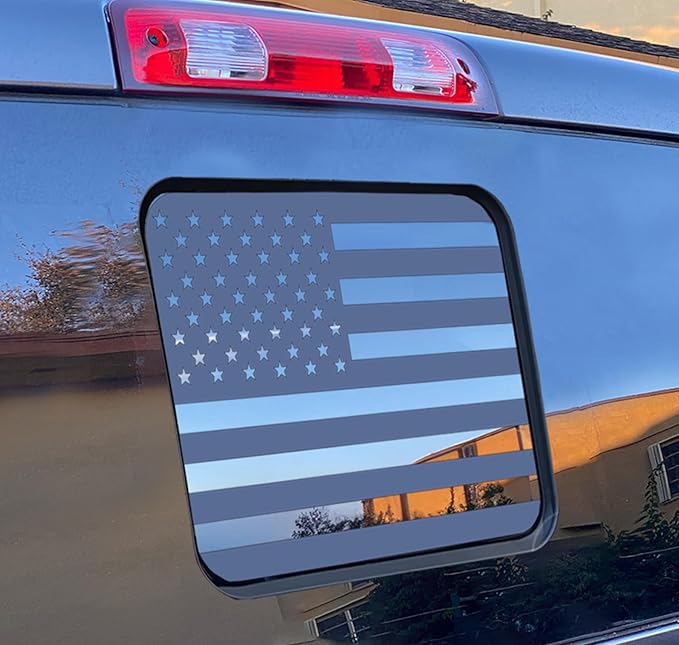 Xinghe for Ford F150 F250 F350 2015-2025, Rear Middle Window American Flag Decals, Matte Black USA Flag Decal for Truck Back Window, for Ford Raptor 2015-2025 Accessories