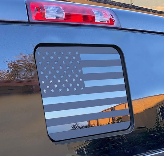 Xinghe for Ford F150 F250 F350 2015-2025, Rear Middle Window American Flag Decals, Matte Black USA Flag Decal for Truck Back Window, for Ford Raptor 2015-2025 Accessories
