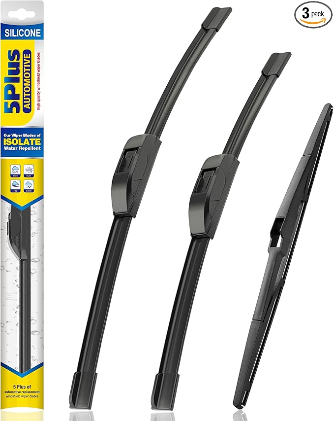 5 PLUS® Silicone Windshield Wipers Replacement for 2016-2020 Hyundai Tucson/ 2007-2012 Mazda CX-7 Wiper Blades(Set of 3), Windshield Wiper Blades For My Car-26"/16"/14"