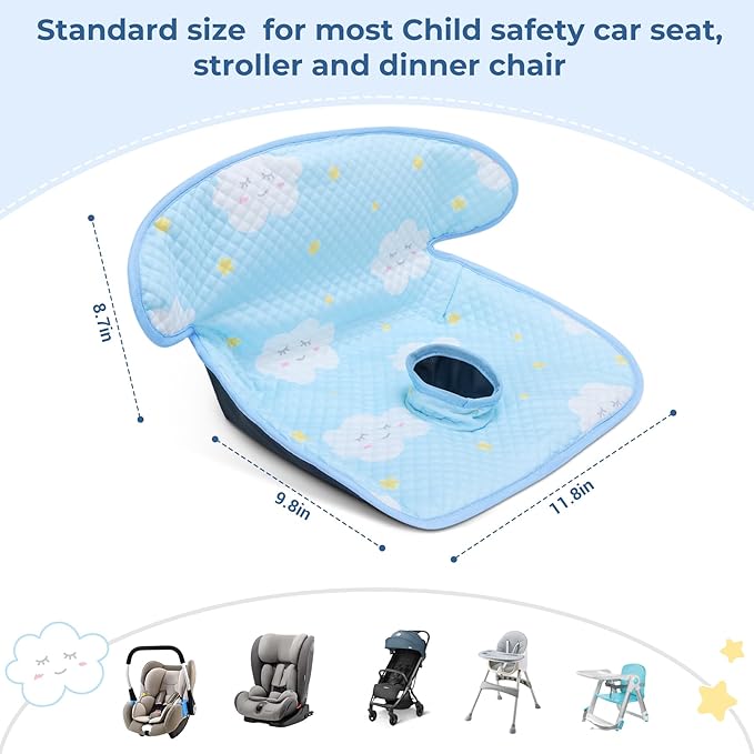 COOLBEBE Car Seat Protector for Potty Training, Dry Waterproof Car Seat Liner Toilet Training for Baby Infant Toddler, Piddle Pads Cover Car Seat Pad for Strollers & Carseat (Blue)