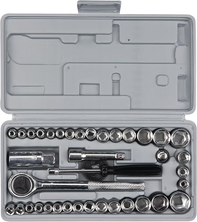 Performance Tool W1173 SAE/Metric 40-Piece SAE and Metric Socket Set, 1/4-Inch & 3/8-Inch Drive