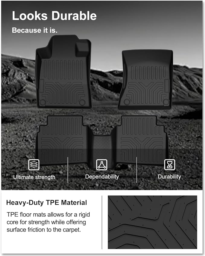 Kiwi Master Floor Mats for 2019-2026 Nissan Altima | Custom Fit, All Weather Car Mats, Heavy Duty TPE Floor Liners, Front & Rear 2 Row, Black