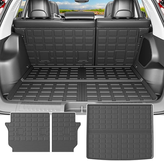 powoq Cargo Mat Compatible with 2019-2023 Jeep Cherokee Trunk Mat Cargo Liner Back Seat Protector TPE Replacement for 2019 2020 2021 2022 2023 Jeep Cherokee Accessories (Trunk Mat+Backrest Mats)