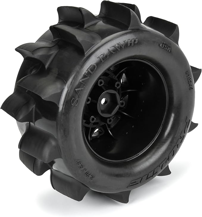 Pro-Line Racing Sand Paw HP Belted 2.8" Sand Truck Tires Mounted on Raid Black 6x30 Removable Hex 12mm & 14mm Wheels 2 PRO1024910