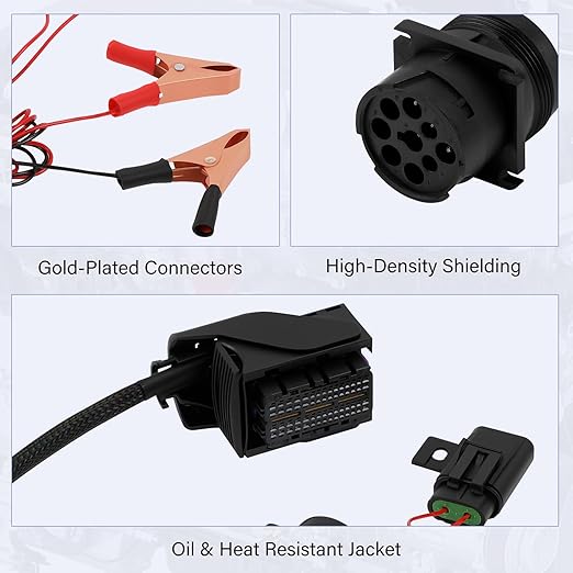 Diagnostic Cable Adapter for PACCAR MX13 EPA17 ACM Engine - Heavy Duty Truck & Commercial Vehicle Fault Code Reader Scanner Tool