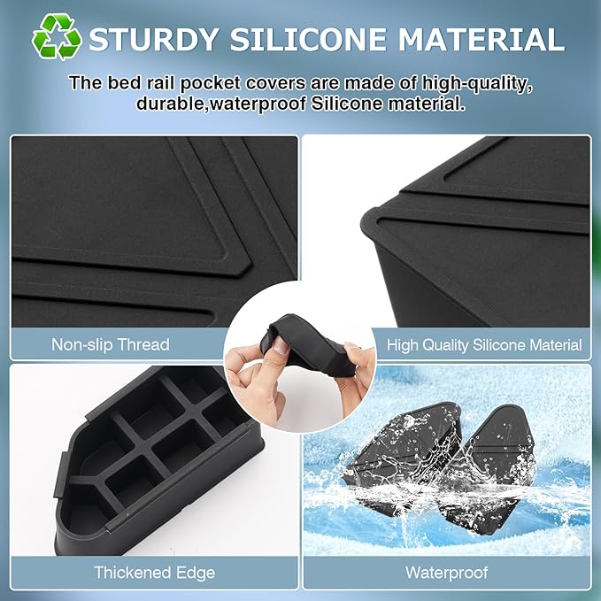 Shademax Upgraded Silicone Stake Pocket Covers Fit for 2023 2024 2025 2026 GMC Canyon/Chevy Colorado Accessories Truck Rear Holes Caps Colorado Bed Rail Hole Plugs Stake Pocket Caps Cover (Set of 2)