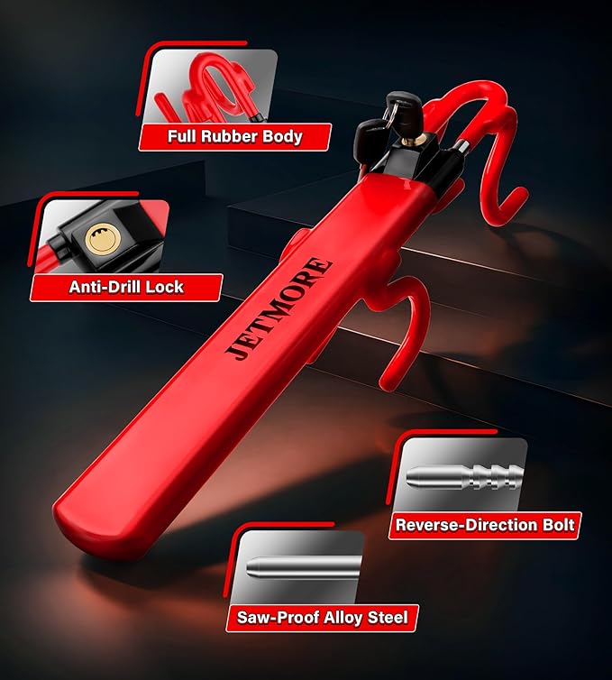 Car Steering Wheel Lock Anti-Theft Device, Wheel Locks for Cars, Dual Hooks, Car Lock Steering Wheel, Car Anti-Theft Device, Saw-Resistant Alloy Steel, for Cars, SUVs & Trucks