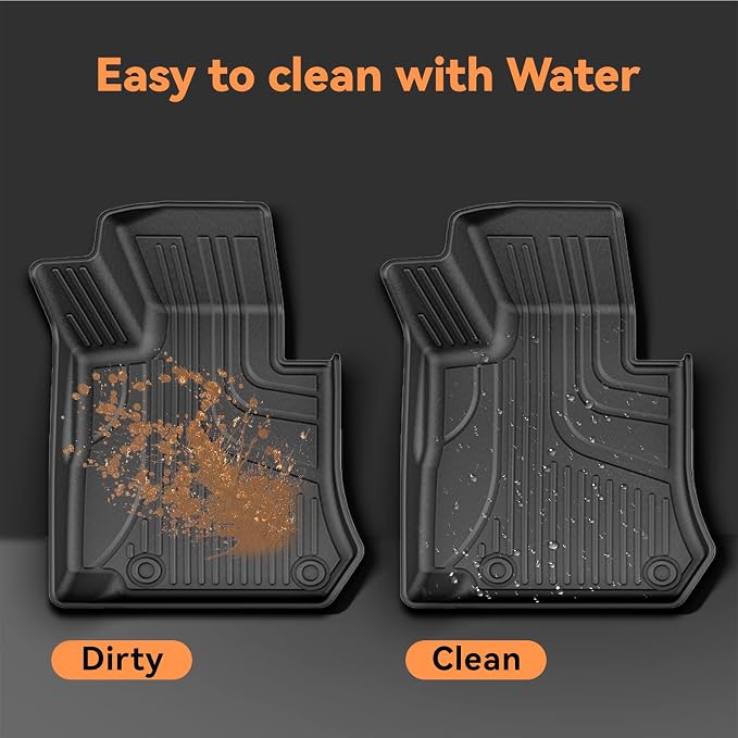 Floor Mats for Mercedes-Benz GLC 300 2016-2022 (Not for Coupe) | Custom Fit All Weather Rubber Floor Liners & Cargo Liner Set, Black