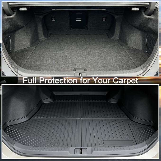 Aiqiying Floor Mats＆Cargo Liners Compatible with Toyota Camry 2025-2026 Modelss，All Weather Waterproof Durable Custom-Fit Back Trunk Tray Front Rear Rows Full Set Carpet Protection TPE Accessories