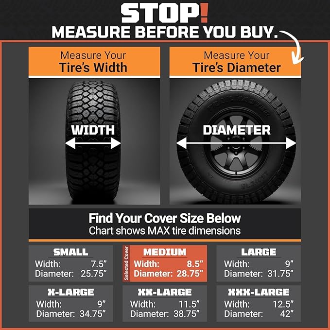 TIRESHIELD PRO Trailer Tire Covers (Set of 2) - Heavy Duty All-Weather UV-Resistant Protective Wheel Covers w/StormLock-System - Year-Round Protection for Your Trailer Tires w/ 26-28.75" Diameter