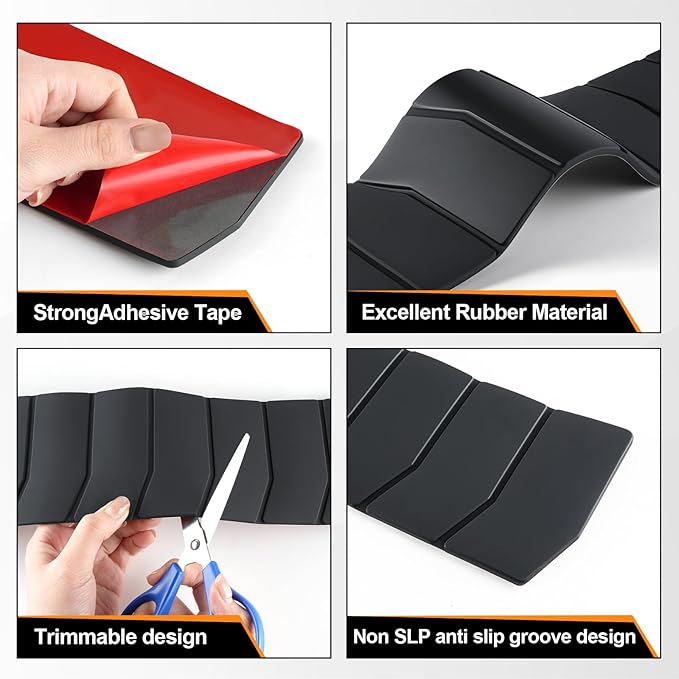 SINGARO Car Rear Bumper Protector, 41.5inch x3.6inch Car/SUV/Trunk Universal Rubber Anti-Scratch Trunk Exterior Accessories