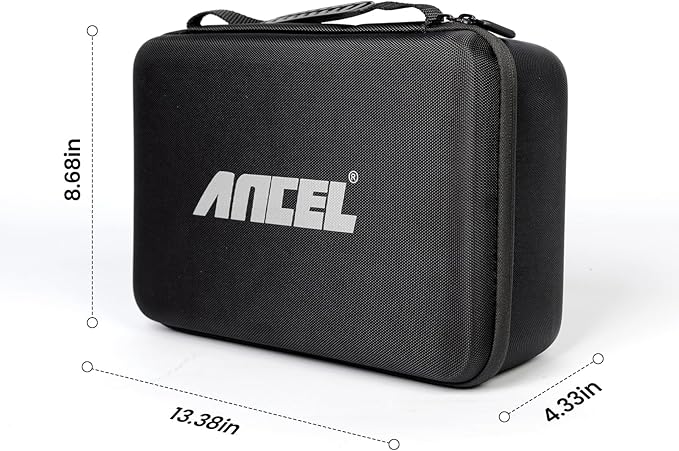 ANCEL EVA Hard Protective Case for V5 HD PRO Heavy Truck Scanner, Waterproof Shockproof Storage Bag with Large Capacity, Smooth Zippers and Easy Carry Handle, Travel Ready