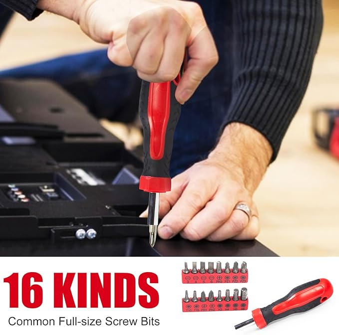 SPICIMOMO Basic Home Red Tool Kit - 38 Pieces Tool Set with Portable Storage Boxes for Daily Repairing and Maintenance, Home DIY Tool Kit Set for Office & Garage