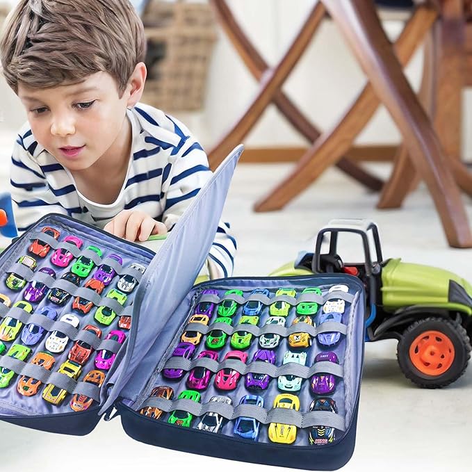 48 Slots Toy Cars Storage Case Compatible with Hot Wheels, Hotwheels Carrying Case forMatchbox Cars,Mini Toys.Hot Wheels Storage (Black Bag Only)