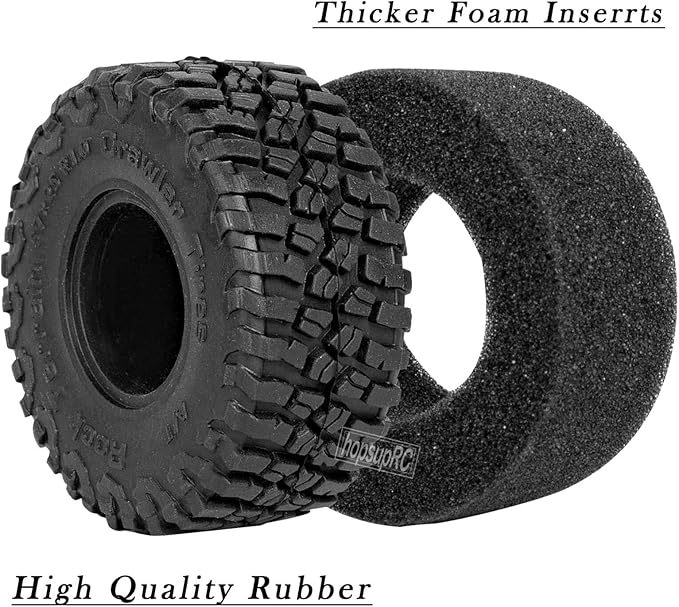 RC Full Brass 1.0in Beadlock RC Truck Tires Wheels Tires Upgrades Part for 1/18 1/24 Trx4m Axial SCX24 RC Crawler,RC Wheels Hops Up(4pcs Black)