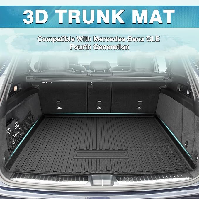 Mixsuper Custom Fit Cargo Liner for Mercedes-Benz GLE Class 2020-2026, All Weather Cargo Mat for Mercedes Benz GLE SUV 5 Passenger, Trunk Mat Anti-Slip Rear Trunk Liner Black