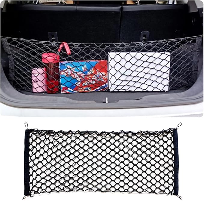 Car Rear Cargo Net with Good Elasticity&Tensile Strength Trunk Organizer for SUV Truck,Ideal Keeps Overlanding Accessories,Car Camping Accessories (M(35.43''x15.74''))