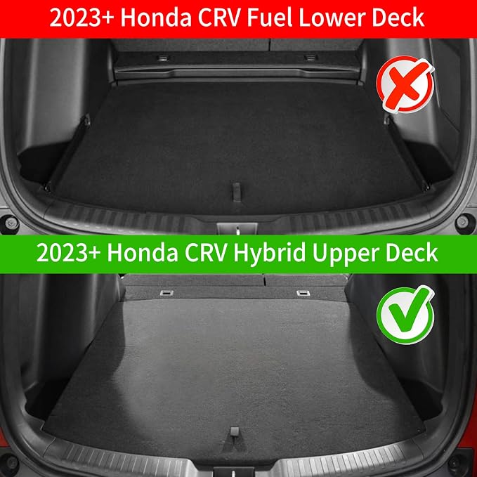 Rongtaod Floor Mats Compatible with 2023 2024 2025 2026 Honda CRV (Include Hybrid) Cargo Mat Trunk Mat Cargo Liner Back Seat Cover CR-V Accessories (Fit Upper Deck, Trunk Mat+Backrest Mats+Floor Mats)