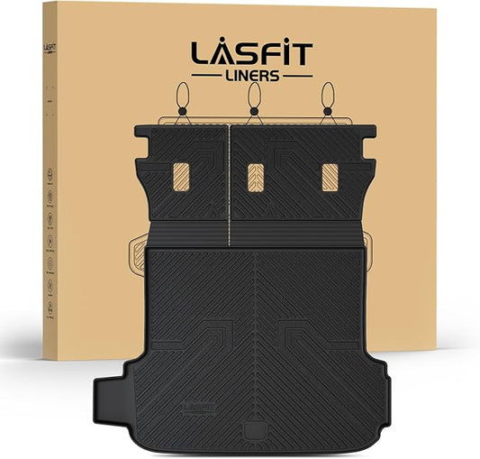 LASFIT Cargo Tray Liner with Backrest Mat for Subaru Outback 2026 Cargo Mat, All Weather TPE Custom Fit Easy Clean Trunk Liner with Seatback Mat for Outback 2026 Trunk Tray, Black