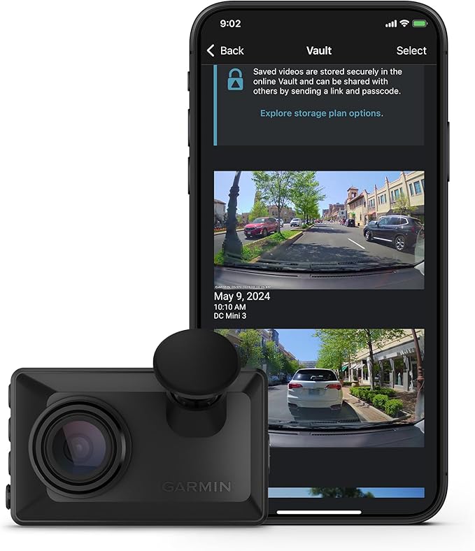 Garmin Dash Cam™ X110, Compact 1080p HD Dash Cam with a 140-degree Field of View, Built in Clarity™ Polarizer, Voice Controlled, GPS, 2.4” Display, Automatic Recording (Renewed)
