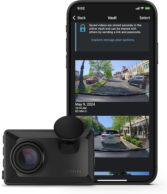 Garmin Dash Cam™ X110, Compact 1080p HD Dash Cam with a 140-degree Field of View, Built in Clarity™ Polarizer, Voice Controlled, GPS, 2.4” Display, Automatic Recording (Renewed)