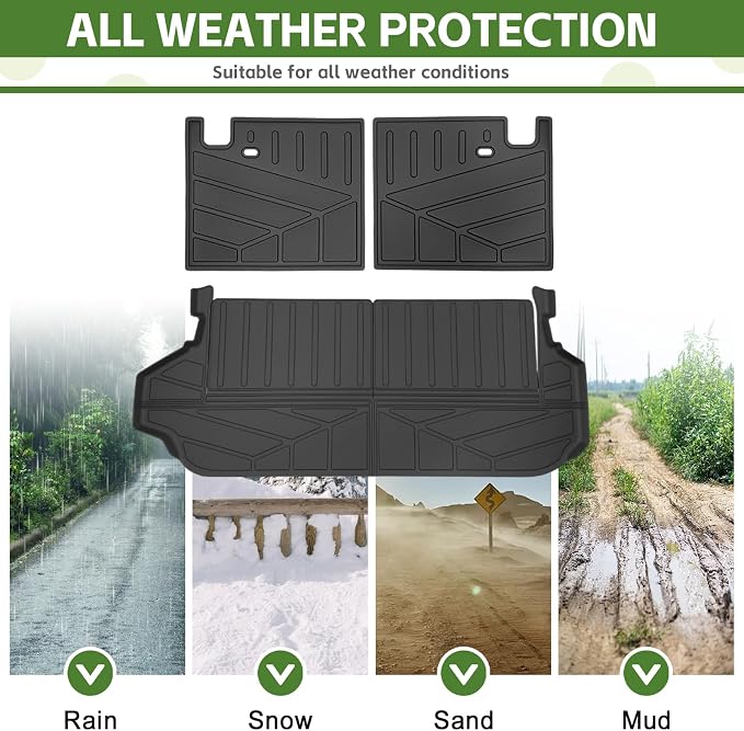 Cargo Liners for 2025 2026 Toyota 4Runner 7 Seats Gas, Trunk Mat with 3rd Row Seat Back Cover All Weather Rear Cargo Mat Backrest Protector Accessories (Not for Hybrid EV&i-Force MAX)