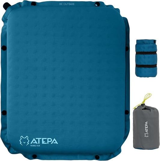 ATEPA Inflatable Seat Cushion, Compact Self-Inflating Seat Cushion for Stadium Airplane Air Travel Bleacher Camping, Blow Up Foam Seat Pad for Outdoor Sports Events Backpacking Hiking Sitting