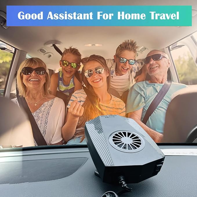 Car Heater,12V 150W Portable Car Heater, 2-in-1 Heating & Cooling Fan with Cigarette Lighter Plug, 360° Rotation Base Windshield Defogger Defroster for All Cars.