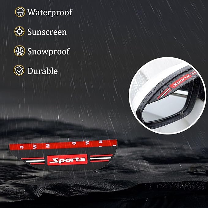 Pincuttee 2PC Side Mirror Visor Rain Guards,Car Rear View Mirror Rain Cover,Silicone Rain Shield,Mirror Cover Rubber Visor Guard(Transparent,2Pack)