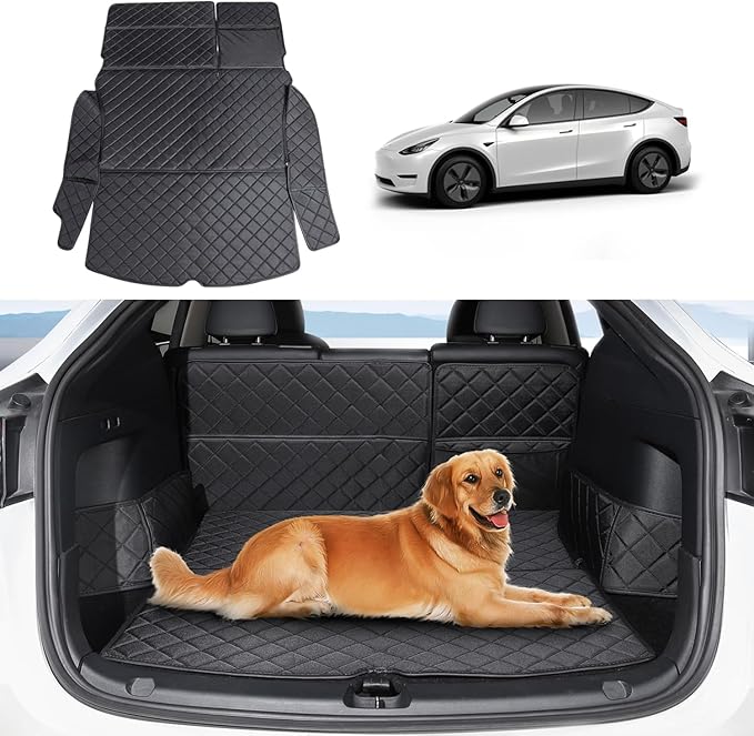 Topfit for Tesla Model Y Trunk Mats Cargo Liner Waterproof Dog Car Seat Covers Protector All-Weather Rear Floor Mat for Tesla Model Y Accessories 2019-2025