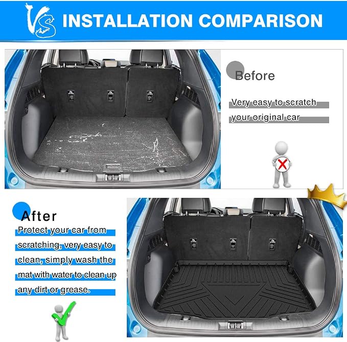 Escape Cargo Liner - Trunk Mat for Ford Escape 2020-2025 2026, All Weather Cargo Mat for Escape Accessories, Heavy Duty Car Mats, Car Accessories