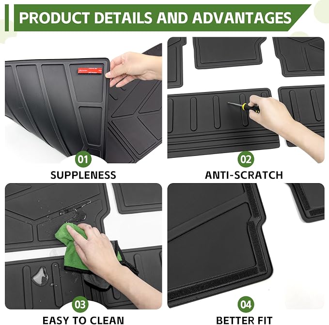 Cargo Liners for 2025 2026 7 Seats Ford Expedition/Lincoln Navigator Standard Trunk Mat with Seat Back Cover Accessories, All Weather Rear Cargo Mat Backrest Protector (Not for Max & L Models)