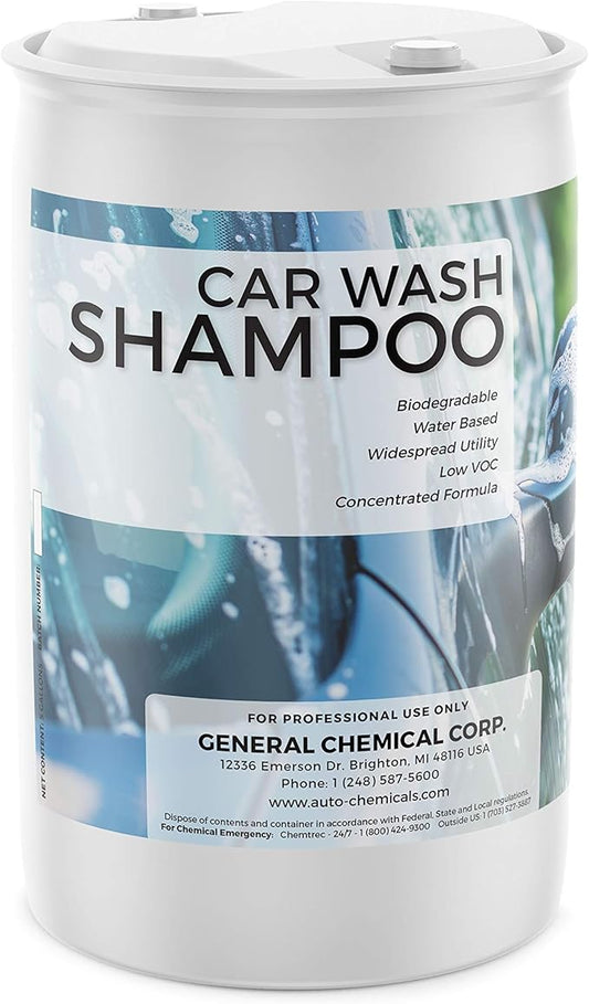 AutoGeneral Car Wash Shampoo - Concentrated Automotive Shampoo for Efficient Deep Clean & Shine of Car Exterior - Pre-Wax Wash For Auto Detailing - Foaming Soap - pH Balanced & Low VOC - 55 Gallon