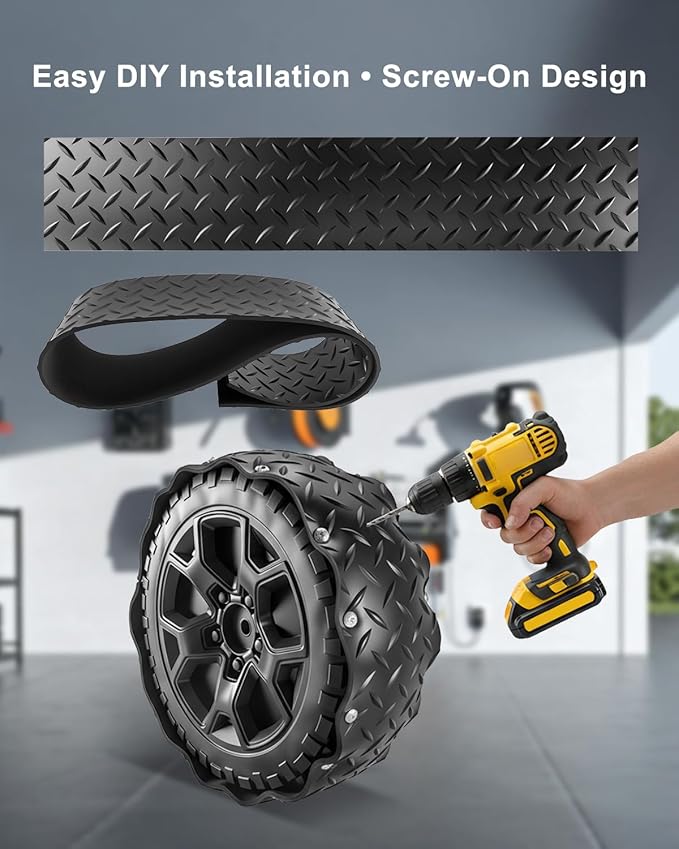 Rubber Tire Upgrade Kit for Power Wheel Kids Electric Ride On Car, Anti-Slip and Noise Reduction Wheel Replacement, Durable Shock Absorbing Tire Protection Covers for Plastic Wheels-2PCS