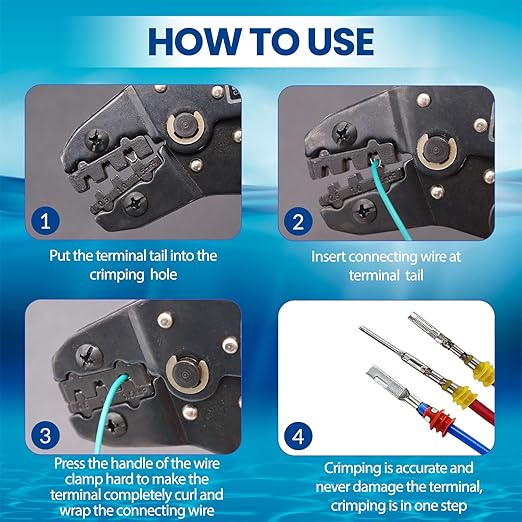 300Pcs 25 Kits 2 Pin Connector,2 Wire Connector with Ratchet Crimping Tool,Automotive Waterproof Electrical Connectors 22-16 AWG