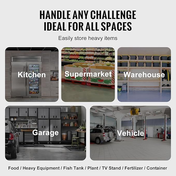 VEVOR Aluminum Dunnage Rack, 48” x 14” Commercial Food Floor Rack, 8” Off the Floor, 1000 lbs Capacity All-Welded Aluminum Storage, for Storage in Restaurants, Kitchens, Garages and Vehicles
