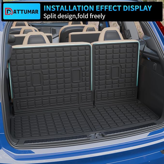 Cargo Liner Compatible with 2018-2024 Ford Expedition Lincoln Navigator 7&8 Seater (Not Fit Max or L) All Weather Back Seat Cover 2023 Expedition Accessories (Trunk Mat+3rd Row Backrest Mats)