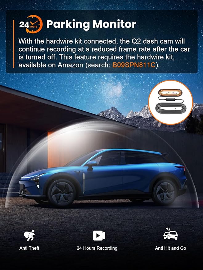 galphi 4K Dash Cam Front, Built-in 5G WiFi, 64GB Card Included, Dash Camera for Cars, Mini Dashcam with Super Night Vision, Loop Recording, G-Sensor, 24 Hours Parking Monitor, Support 256GB Max