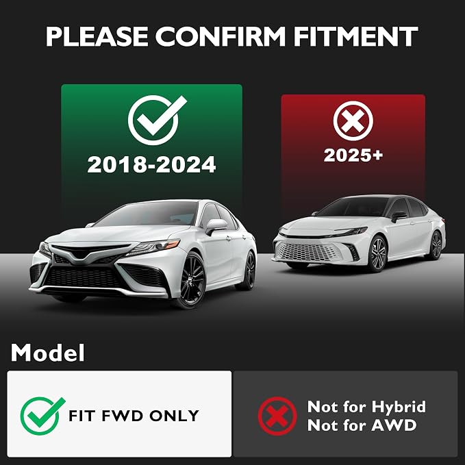 Floor Mats & Cargo Liner Fit for Toyota Camry 2018-2024 FWD Gas (Not for AWD or Hybrid)